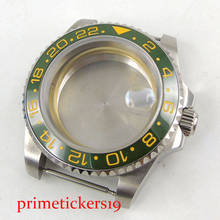 40mm sapphire glass green ceramic bezel watch case with magnifier fit miyota 8215 mingzhu 2813 movement 2024 - buy cheap