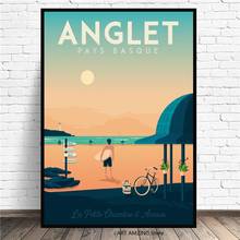 Anglet Travel Canvas Painting Art Print Poster Picture Wall Modern Minimalist Bedroom Living Room Decoration 2024 - buy cheap