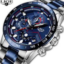 Relogio Masculino LIGE Hot Fashion Mens Watches Top Brand Luxury Wrist Watch Quartz Clock Blue Watch Men Waterproof Chronograph 2024 - buy cheap