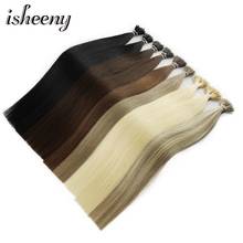 Isheny 14 "18" 22 "Remy Micro perlas extensiones de cabello en Nano anillo enlaces cabello humano recto 9 colores cabello rubio europeo 2024 - compra barato
