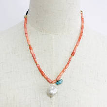 Фарфор синий жемчуг красный коралловый болтающийся ожерелье 2020 Женская индивидуальность модные ювелирные изделия для вечеринки свадьбы 2024 - купить недорого
