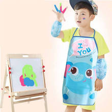 Kindergarten Kitchen Baking Painting Cooking Drink Food Enfant Tablier Aprons Cartoon Child Apron Kids Protective Sleeves Pocket 2024 - buy cheap