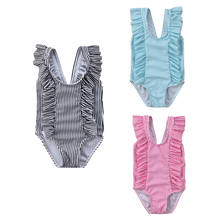 Pudcoco US Stock 0-24M New Fashion Kid Baby Girls Striped O-Neck Swimsuit Bikini Swimsuit Bathing Suit Beachwear Clothes 2024 - buy cheap