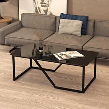  Coffee Table Simple Modern Small Apartment Tempered Glass Metal Coffee Table Living Room Black Nordic Table Industrial 2024 - buy cheap