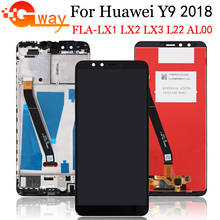 Pantalla lcd para Huawei Y9 2018, montaje de digitalizador con pantalla táctil con marco para Huawei Y9 2018, FLA-LX1 LCD LX3 2024 - compra barato