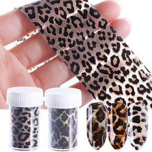 Papel de aluminio con estampado de leopardo 3D para transferencia láser de uñas, pegatinas de envoltura de uñas, decoración de manicura, puntas, pegatinas deslizantes de transferencia 2024 - compra barato
