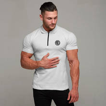 Brand New Mens Short Sleeve Polo Shirts Cotton Casual Fitness Fashion Polo Shirt Clothing Bodybuilding Trend Sport Polo Shirts 2024 - buy cheap