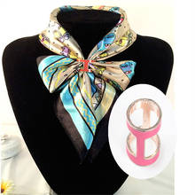 Fashion Women Top quality Brass letters H Colored enamel Brooches /Shawl Scarves accessories/Scarf buckle ring clips Silk Scarf 2024 - buy cheap