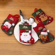 Faca de bolso de rena para ano novo, garfo com suporte para talheres, mesa, decoração para festa de casa 2024 - compre barato