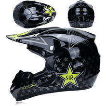 Мотоциклетный шлем на все лицо, гоночный шлем для мотокросса, мотокросса, внедорожника, винтажный, 3 подарка 2024 - купить недорого