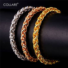 Collare Chain & Link Bracelets bangles New Trendy Gold/Silver Color Wheat Spiga Link Chain Bracelet Men Jewelry Wholesale H554 2024 - buy cheap