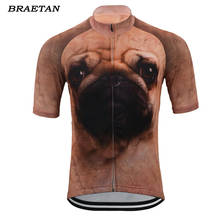 2020 Pug dog cycling jersey men short sleeve bike clothing funny cycling wear jersey bicycle clothes braetan 2024 - buy cheap