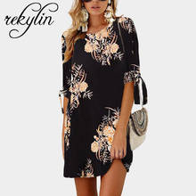 2019 Floral Print Women Summer Dress 5XL Boho Style Chiffon Beach Dress Tunic Sundress Loose Mini Party Dress Vestidos Plus Size 2024 - buy cheap
