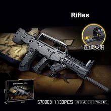 Simulação moderna arma militar bloco de construção ww2 95 rifle automático tiro arma tijolos meninos brinquedos com balas coleção 2024 - compre barato