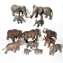 Реалистичный дикий животный Мамонт Африканский слон семейство миниатюрный слон животная модель для коллекции научные развивающие игрушки 2024 - купить недорого