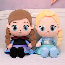 Disney-peluches de princesa de Frozen para niñas, muñecas de 40cm, Anna y Elsa, regalo de cumpleaños 2024 - compra barato
