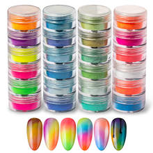 Pigmentos neon empilhados de 6 cores, sombras, pigmentos em neon, 6 cores, pigmentos em unicórnio neon, pó para unhas 2024 - compre barato