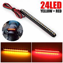 DC12V Brake Lights 24LED Strip Turn Signal Motorcycle License Plate Decorative Lights Moto Mini Runing Water Tail Lighting 2024 - buy cheap