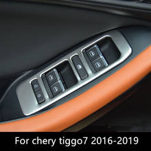 Para chery tiggo7 tiggo 7 2016-2019 painel de controle interno da porta do carro frame do braço de aço inoxidável remendo resistente a riscos 4 pces 2024 - compre barato