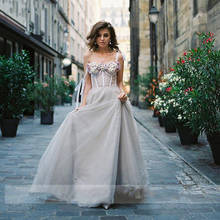 Женское свадебное платье, с цветочным принтом, на шнуровке сзади, лето, 2021 2024 - купить недорого