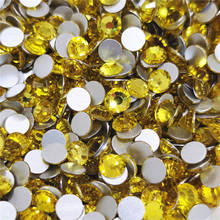 Diamantes de imitación citrino para decoración de uñas, cristal sin fijación térmica, ss3, ss4, ss5, ss6, ss8, ss10, ss12, ss16, ss20, ss30, ss34 2024 - compra barato
