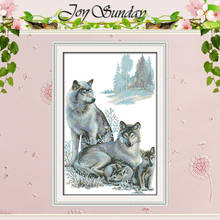 A Wolf Family Patterns Counted Cross Stitch 11CT 14CT Cross Stitch Set Wholesale Animals Cross-stitch Kits Embroidery Needlework 2024 - buy cheap