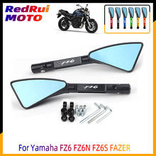 Accesorios universales para motocicleta, espejo retrovisor lateral con logotipo láser, CNC, aluminio, lente azul, para Yamaha FZ6, FZ-6, FZ6N, FZ6S, FAZER 2024 - compra barato