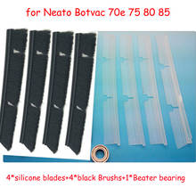 9 pcs / lot 4*silicone blades+4*black Brushs+1*Beater bearing Replacement for Neato Botvac 70e 75 80 85 Vacuum Cleaner Parts 2024 - buy cheap