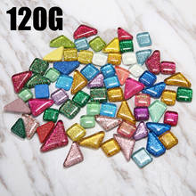 120g 70pcs/set Glitter Shiny Glass Mosaic Tiles Bulk For DIY Crafts Mosaic Making Children Puzzle Art Craft Colorful Stone 2024 - buy cheap