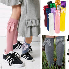 Children's Sock Girls Knee High Socks With Bows Stripped Toddlers Long Socks Kids School Sock Infant Baby Socken Bow Socks 2024 - buy cheap
