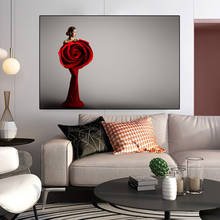 Creative Rose Flower Canvas Painting Modern Character Art Posters and Prints Wall Pictures Nordic Living Room Home Decoration 2024 - buy cheap