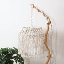 Hand-knitted Woven Lampshade Macrame Tapestry Tassel Hanging Lamp Decoration  2024 - buy cheap