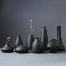 Florero pequeño de cerámica para decoración del hogar, florero negro moderno, artesanía de mesa, 2020 2024 - compra barato