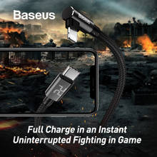 Baseus Elbow Design 18W Quick Charge PD Cable for iPhone PD Type C to for Apple Lightning Charging Cable USB C for iPhone Cable 2024 - buy cheap