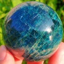 Free ship Natural blue apatite stones Rock Crystal Quartz Mineral Sphere Globe Ball Chakra Reiki Healing Home decoration Crafts 2024 - buy cheap