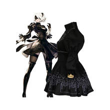 Disfraces de Halloween para adultos Nier Automata Yorha 2B, traje de Anime para mujeres, conjunto de disfraz, fiesta de chicas elegantes, negro 2024 - compra barato