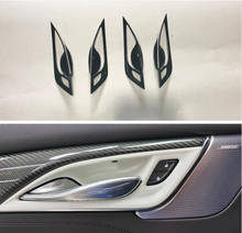 Подходит для Cadillac CT5 2020 Автомобильная внутренняя дверная ручка декоративная чаша из углеродного волокна Стайлинг наклейка 2024 - купить недорого