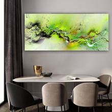 Wangart Green color Cloud Abstract Oil Painting Natural Wall Picture For Living Room Canvas Modern Art Poster And Print 2024 - buy cheap