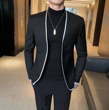 2021 Costume Homme Black Wedding Tuxedo With Pant Terno Slim Fit One Button Groom Wear Formal Party Prom Men Suit Wedding Blazer 2024 - buy cheap