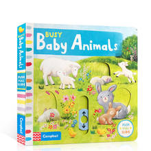 Campbell Busy Baby Animals Push Pull Movable Mechanical Sliding Book English Picture Flap Cardboard Book Baby Kids Learning Toy 2024 - buy cheap