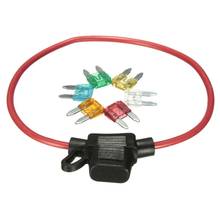 Car 12V In-line Mini Blade Fuse Holder With 5 10 15 20 25 30A Fuses 2024 - купить недорого