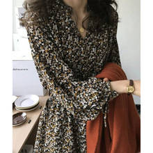 Woman Dress Summer Autumn New Retro V-neck Long Dress Floral Print Long Sleeve Dress Vestido De Mujer 2024 - buy cheap