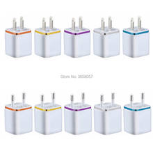 100pcs/lot metal 2.1A+1A us eu Dual usb ports Ac home wall charger power adapter plug for iphone X 8 7 for samsung 2024 - buy cheap