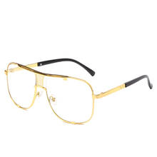 2020 модные классические солнцезащитные очки большого размера для мужчин и женщин, роскошные брендовые дизайнерские солнцезащитные очки, мужские Квадратные ретро металлические очки в оправе, UV400 2024 - купить недорого