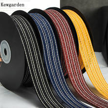 Kewgarden Bright wire Stripe Satin Ribbon 1" 25mm Handmade Tape DIY Hairbow Accessories Packing Webbing Wholesale 20 Yards 2024 - buy cheap