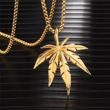 Charm Necklace Maple Leaf Pendant Necklace For Women Man New Hip Hop Long Chains Pendants Glittery Jewelry For Lover Wholesale 2024 - buy cheap