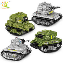 HUIQIBAO-bloques de construcción de tanque de orugas WW2 para niños, modelo militar con figuras de arma de soldado del ejército, bloques de ciudad, juguetes para niños 2024 - compra barato