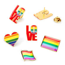 Broches de joalheria da moda, mais novo broche gay lgbtq +, orgulho gay, lgbtq +, alfinete, arco-íris, coração, esmaltado, broches para mulheres e homens 2024 - compre barato