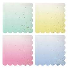 64pcs Pastel Ombre Napkins (small) with Gold Confetti Mint Yellow Pink Blue Party Decor 1st Birthday Wedding Unicorn Party Decor 2024 - buy cheap