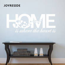 JOYRESIDE Home Quotes Modern Wall Sticker Home Livingroom Decor Vinyl Decoration Wall Decals Home IS Where Heart Is Flower WM327 2024 - buy cheap